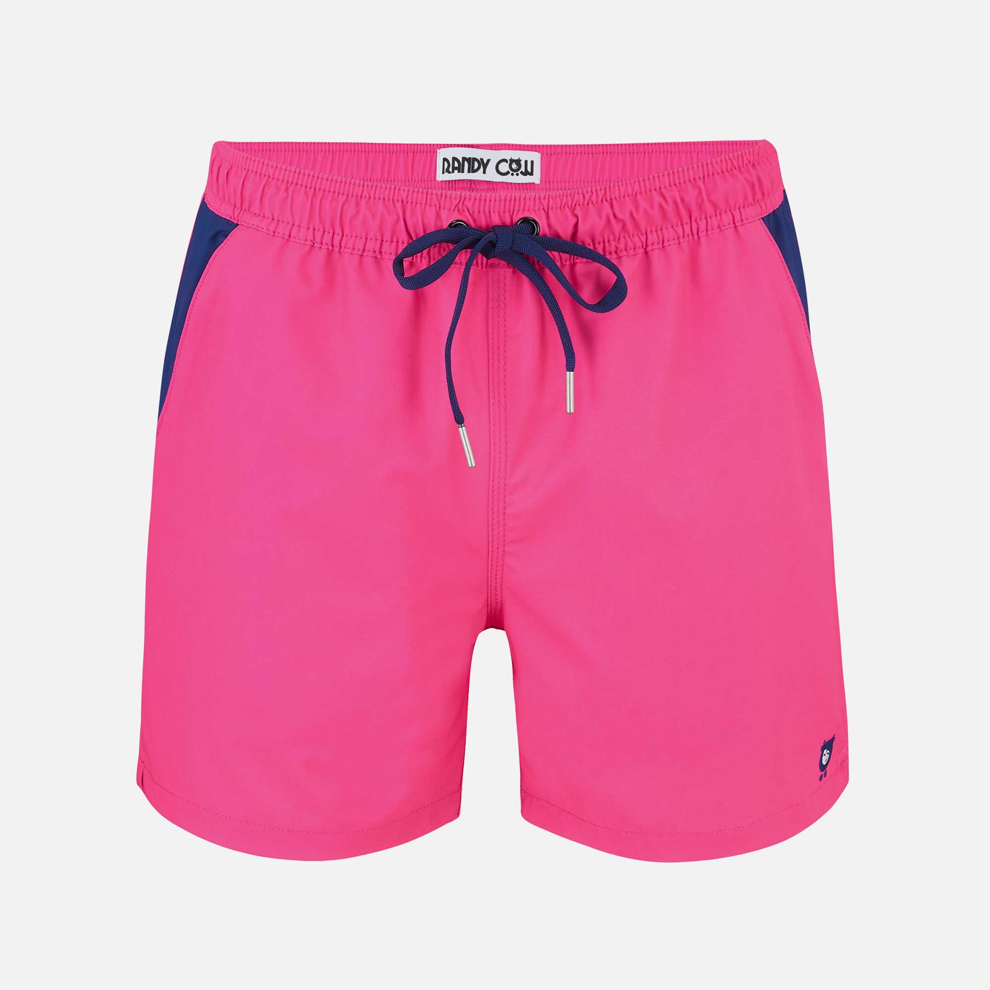 Raspberry Swim Shorts with Waterproof Pocket | Randy Cow